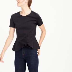JCREW - Peplum Ponte Short Sleeve Top 🖤
